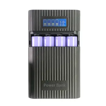Anti-reverse САМ Power Bank Box 4x 18650 батерия LCD дисплей зарядно за iphone 37MC