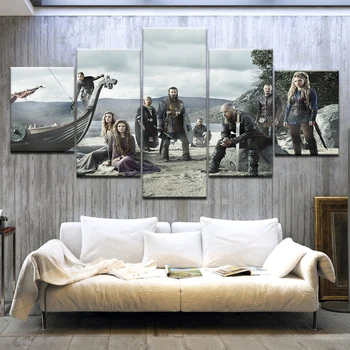 5 бр HD печатни сериал Викингите плакат модерен начало декор на стените печат върху платно художествена живопис за дома хол