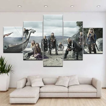 5 бр HD печатни сериал Викингите плакат модерен начало декор на стените печат върху платно художествена живопис за дома хол