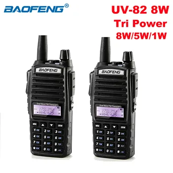 BaoFeng UV-82 High Tri Power 8W Уоки Токи 10km Long Range двустранно Радио Dual Band VHF UHF Ham CB Radio Comunicador UV82 2 бр.