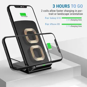 FDGAO 15W Qi Wireless Charger Stand For iPhone 11 Pro XR 8 X XS MAX QC 3.0 USB C Fast Charging Holder For Samsung S9 S10 Note 10