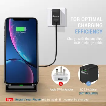 FDGAO 15W Qi Wireless Charger Stand For iPhone 11 Pro XR 8 X XS MAX QC 3.0 USB C Fast Charging Holder For Samsung S9 S10 Note 10