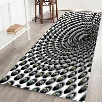 Модерен кухненски мат дълга ивица, спалня вход мат 3D модел украса на дома пол хол килим баня нескользящий килим
