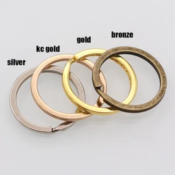 100 бр./опаковане. 30 мм кръгъл хром бронз златен цвят, ключодържатели, аксесоари метален ключодържател Сплит пръстен унисекс ключодържатели ключодържател за 
