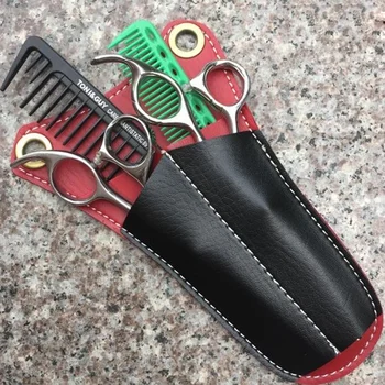 Високо качество на ПУ Hairstling Tools Bag чифт ножици чанта с регулируем колан Hair Scissor Bag могат да угодят на 2 ножица и гребен