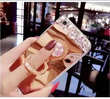 Калъф за телефон Xiaomi redmi Note 4X case Силиконов бележка 4x Case Cover нов луксозен планински кристал Пръстен на притежателя огледало мек калъф TPU