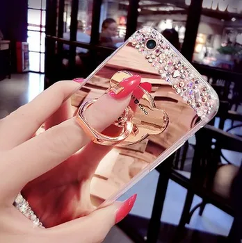 Калъф за телефон Xiaomi redmi Note 4X case Силиконов бележка 4x Case Cover нов луксозен планински кристал Пръстен на притежателя огледало мек калъф TPU