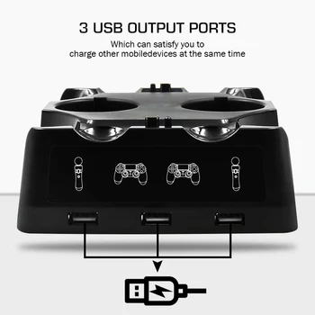 Data Frog 4 in 1 Controller Charging Docking Station Stand for PS4 PS VR MOVE Quad Gamepads Charger Stand for PS4 Accessories