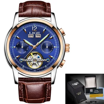 Relogio masculino мъжки часовници топ-марка Luxruy LIGE автоматични часовници за мъже, водоустойчиви спортни часовници човек на кожата бизнес ръчен часовник