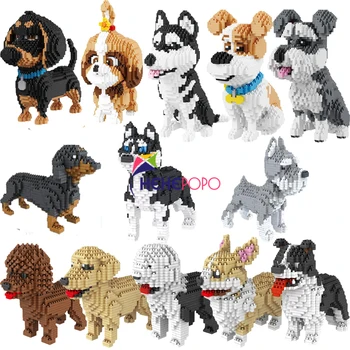 2000 + бр 16013 Майк Dog Building Blocks Diamond Micro, Small Particles Spelling Toy Pet Dog Block Model Toys for Children Gifts
