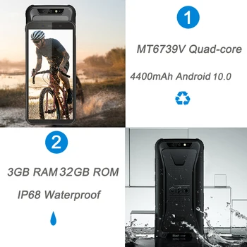 Blackview 2020 New BV5500 Plus Android 10.0 3 GB+32GB IP68 Водоустойчив издръжлив смартфон 5.5