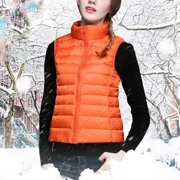 Зимата жените надолу жилетка мода женски жилетка без ръкави, яке топло пуховик плюс размера на жени без ръкави, яке размер S-XXXL