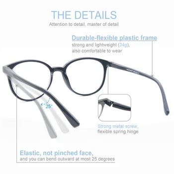 Очила за четене жени кръгла негабаритная рамка читатели очила леки нечупливи с пружинным тръба на шарнирна връзка Пресбиопические очила