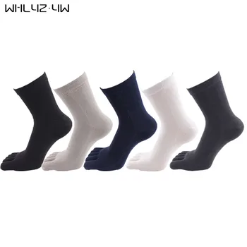 Неизмита памучни Мъжки чорапи марка на високо качество на бизнес черна вечерна рокля с дълги чорапи с пет пръста твърди дишащи ЕС 39-45