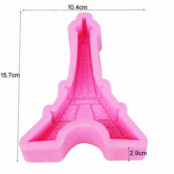 Byjunyeor 3D Айфеловата кула епоксидни UV-смола силиконови форми фондан за направи си САМ украса торта инструменти торта форми на сапун мухъл m867
