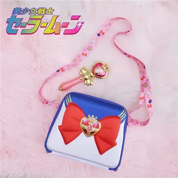 Мода за жени сладък лук чанта през рамо аниме Sailor Moon 3D карикатура на грим чанта Лолита момиче творчески светкавица пътуване чанта през рамо