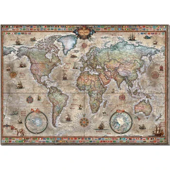 голям абстрактен стари карти на света Диамант бродерия боя диаманти пълен кръг квадрат бормашина 5d САМ Диамант живопис мозайка