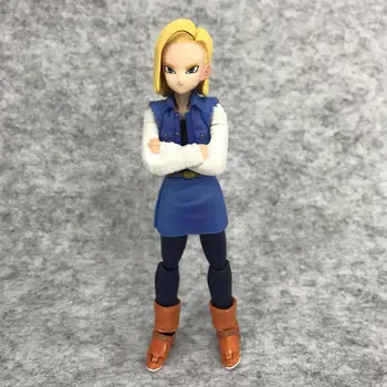 Аниме Dragon Ball SHF Android No. 18 фигурка действия играчки Киборг Android No. 18 и младежи Клилин Куририн са подбрани модел на кукла за подарък