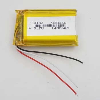 XINJ 3.7 V 1400mAh 3 жици за термистора литиево-полимерна акумулаторна батерия Li-po 903048 за GPS музикален плейър E-book PAD MID
