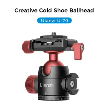 Ulanzi U-70 Metal Ballhead Gimbal Arca Swiss and PD Quick Release Plate Extend Cold Shoe 1/4
