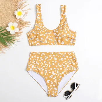 Para Praia 2021 New Floral High Waist Bikini Women Bathing Suit Push Up Two Pieces Swimwear Прашки Swimsuit Biquini Summer