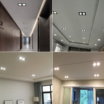Led осветление 12 W 16 W 20 W AC85-265V квадратен сребро черен бял led тавана лампа надолу светлина, за кухнята, дома на вътрешното осветление