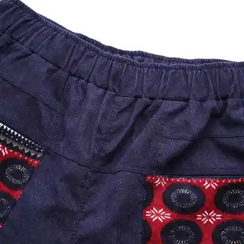 Реколта вельветовые панталони Женски печатни панталони 2021 ZANZEA ежедневни еластичен колан дълги Pantalon женски есен панталони плюс размер
