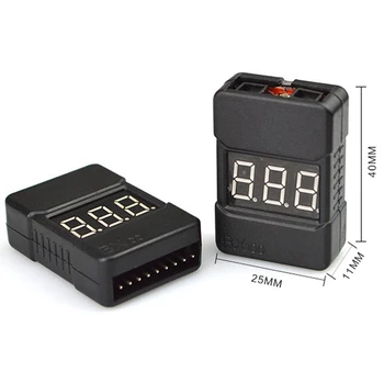 6 бр BX100 1-8S Lipo Battery Voltage Tester/ Low Voltage Buzzer Alarm/ Battery Voltage Проверка с два високоговорителя