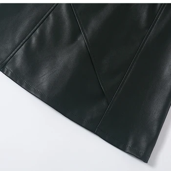 2019 жени твърди A-Line-къси поли с цип черно Висока Талия колан в Долната лято офис Дама нова мода Hots продажби B8D723J