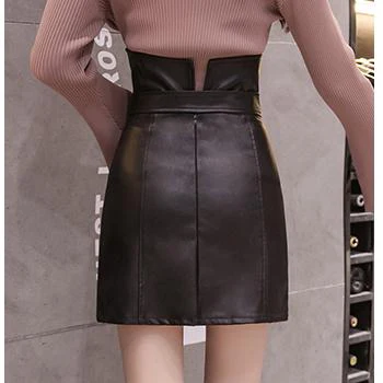 2019 жени твърди A-Line-къси поли с цип черно Висока Талия колан в Долната лято офис Дама нова мода Hots продажби B8D723J