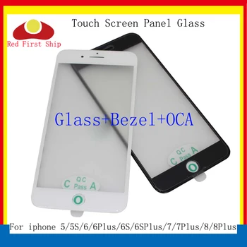 10 бр./лот за iphone 8 7 6 Plus Touch Screen Front Panel Външна Glass With Bezel Frame ЗЗД за iphone 5 6S 5S 8 LCD Glass 3 in 1