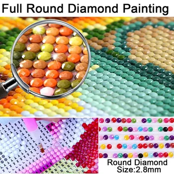 Направи си САМ 5D Diamond Живопис Cow Farm Animal Mosaic Full Round Пробийте Diamond Embroidery Cross Stitch Kit кристали Art Wall Sticker