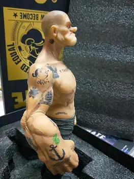 На склад 1/6 горещи продажба Попай моряка човек смола статуя модел играчки, татуировки