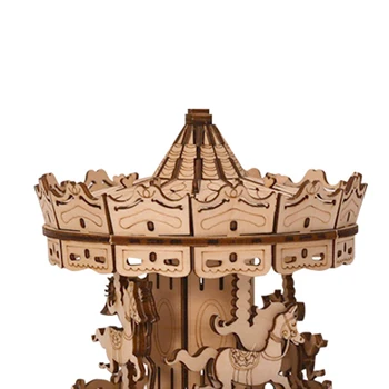 3D дървена Музикална Въртележка ковчег САМ модел пъзел Kit творчески подаръци за деца и възрастни