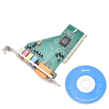 4-канален 5.1 Surround 3D PC PCI Sound Audio Card w/Game MIDI Port Sound Card за PC на Windows XP/7/8/10