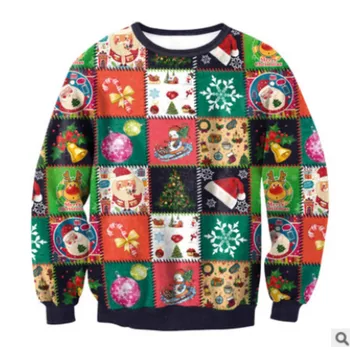 Унисекс мъже, жени 2019 грозен коледен пуловер почивка Дядо Елф смешно женски мъжки пуловери, блузи Есен Зима облекло