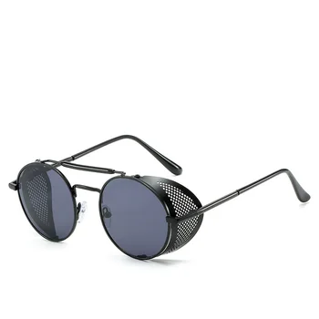 GIFANSEE ретро steampunk слънчеви очила с Кръгли дизайнерски парна пънк метални щитове слънчеви очила Мъже, Жени UV400 Gafas de Sol eyewear