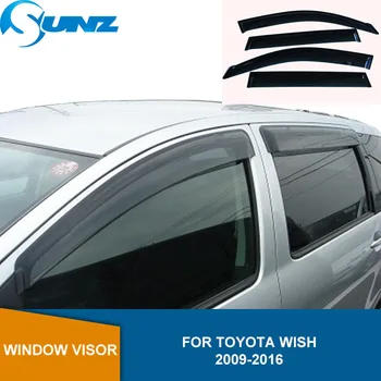 Странични прозорци дефлектори за Toyota Wish 2009 2010 2011 2012 2013 2016 черен прозорец козирка слънцезащитен дъждовна дефлектор охрана SUNZ