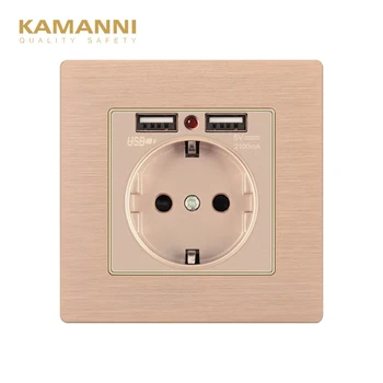 KAMANNI Wall Charger Charging 2A Wall Charger EU-Plug Dual With USB Port Socket Adapter електрически контакт 220V