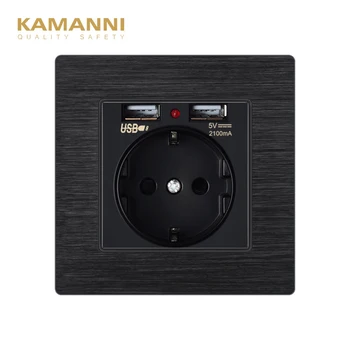 KAMANNI Wall Charger Charging 2A Wall Charger EU-Plug Dual With USB Port Socket Adapter електрически контакт 220V