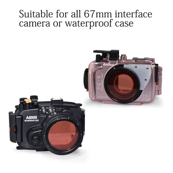 Scuba водоустойчив 67 мм червен филтър за гмуркане, Подводна фотография корпуса на фотоапарата 67 мм резба фото камери