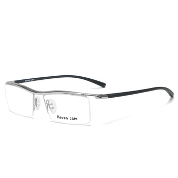 Browline Half Rim Alloy Metal Glasses Frame for Men Eyeglasses Fashion Cool Optical Eyewear Man Spectacles Рецепта Frame