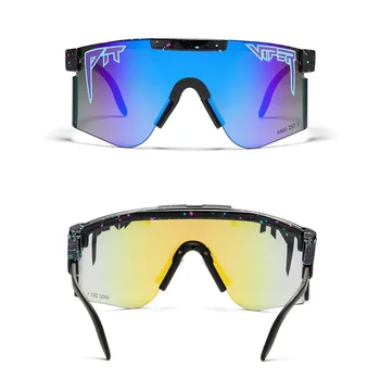 Плосък покрив яма пепелянка слънчеви очила TR90 Синя рамка огледални лещи ветроупорен поляризирани слънчеви очила Мъже/Жени UV400 усойница gafas de sol