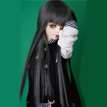 Bybrana дълги прави черни коси като на момиче 1/3 1/4 BJD перуки за кукли Безплатна доставка