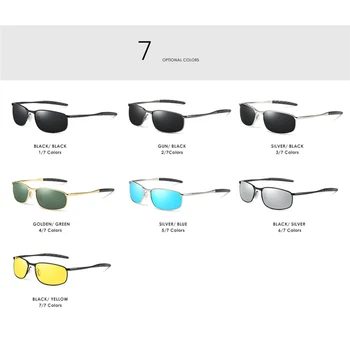 Луксозни HD поляризирани слънчеви очила за мъже черна метална рамка шофиране пилот слънчеви очила Очила мъжки Сребърен огледален gafas de sol