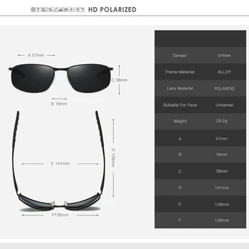 Луксозни HD поляризирани слънчеви очила за мъже черна метална рамка шофиране пилот слънчеви очила Очила мъжки Сребърен огледален gafas de sol