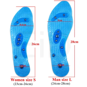 ЕЙД унисекс магнитна масажни стелки за краката акупресура подложки за обувки терапия отслабване стелки за отслабване прозрачен черен син