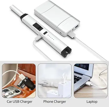 Електродъгово запалка плазмена електродъгово запалка дълга USB зареждане, се използва за свещи, газови печки, барбекю къмпинг