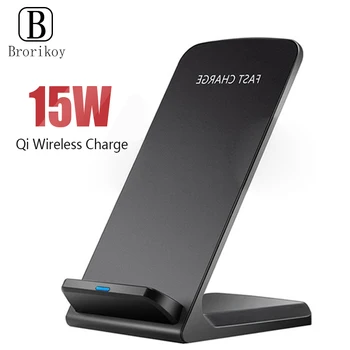 15 Вата Quick Qi безжично зарядно за iPhone 11 Pro XS XR X 8 USB Type C бързо зареждане поставка за Samsung S20 S9 S10 Забележка 9 10