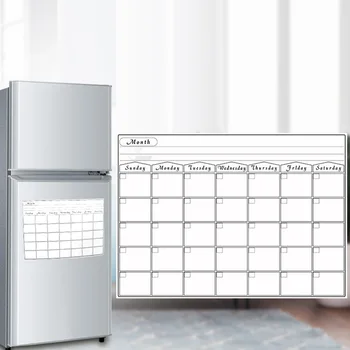 Многофункционална подвижна седмичен месечен планер Магнит за хладилник дъска, сухо изтриване с 2 изтриване на маркери за дома, офис магазини